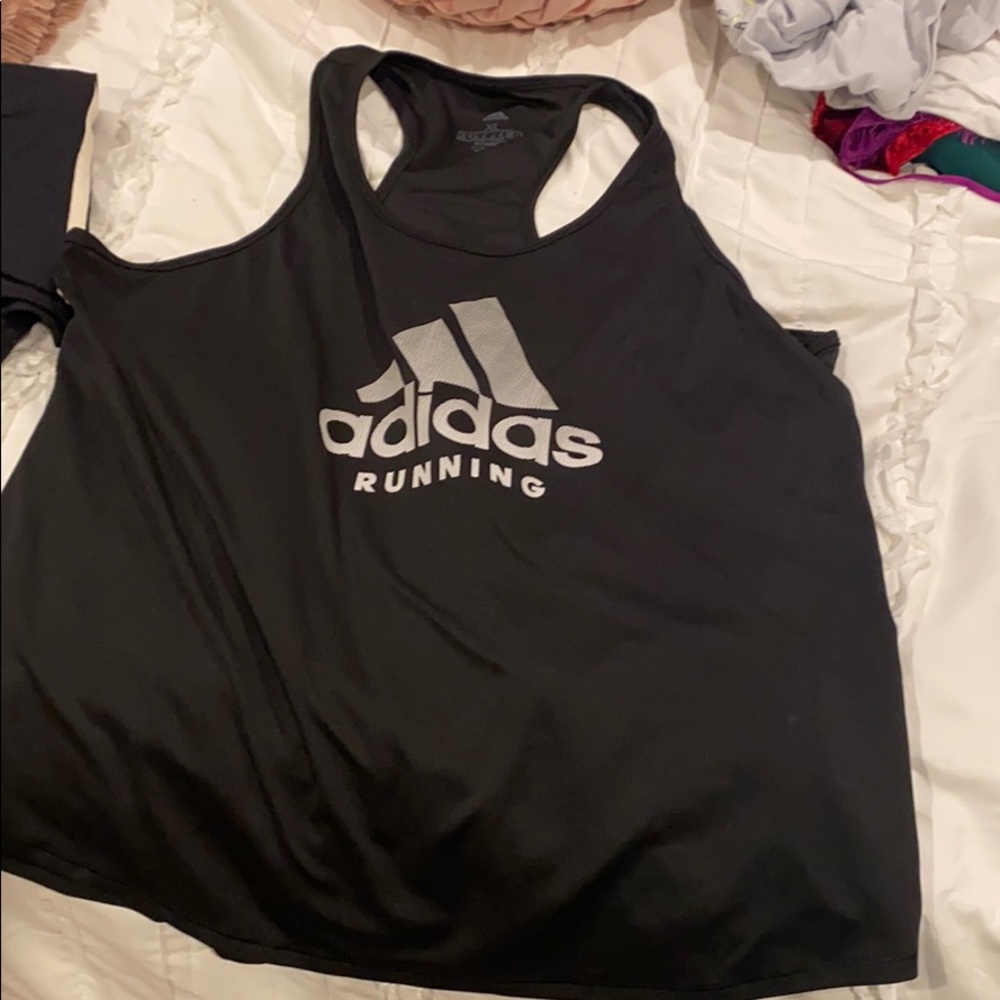 Black racer back tank top